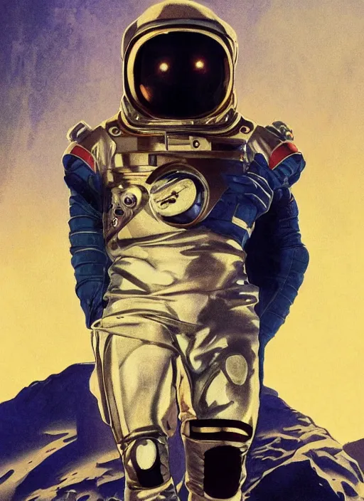 Image similar to Alex Jones in luxuruous space suit, sigma male, nazi logo, accurately portrayed, portrait art by alphonse mucha and greg rutkowski, highly detailed, digital painting, concept art, illustration, dim lighting with twilight rays of sunlight, trending on artstation, very detailed, smooth, sharp focus, octane render, close up