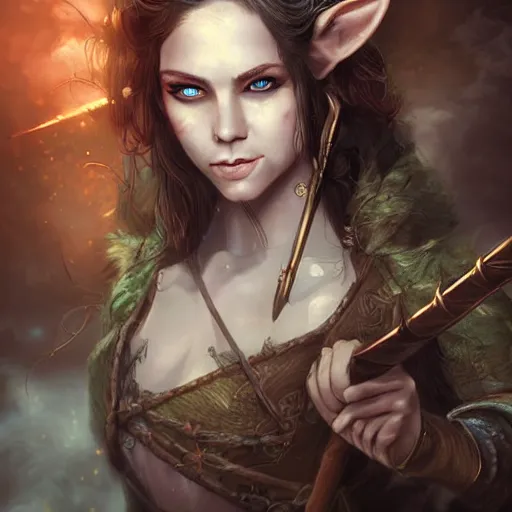 Image similar to portrait of a elven female pirate, fantasy setting, digital art, dramatic lighting, art by jason chan