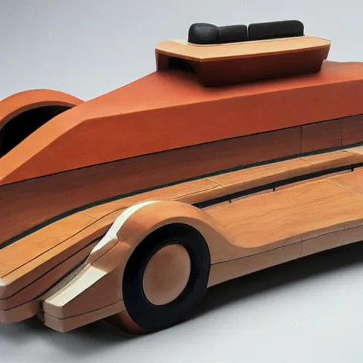 Image similar to frank lloyd wright styled car