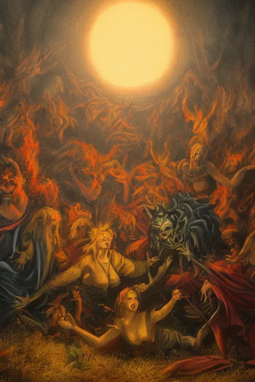 Image similar to illustration of walpurgisnacht, 8 k, by vladimir zimikov