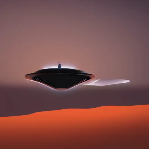 Prompt: A futuristic flying vehicle hovering the surface of Mars, mood lighting, Behance, digital art