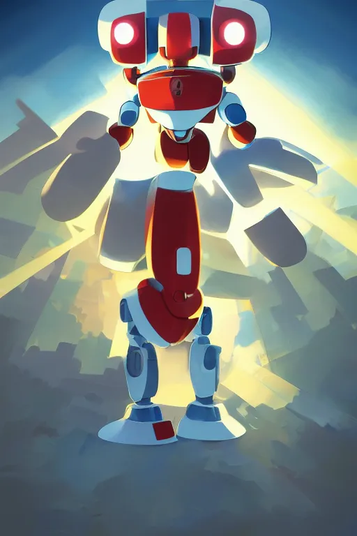 Image similar to metabots medabots medarotto medarot robot minimalist comics, behance hd by jesper ejsing, by rhads, makoto shinkai and lois van baarle, ilya kuvshinov, rossdraws global illumination ray tracing hdr radiating a glowing aura