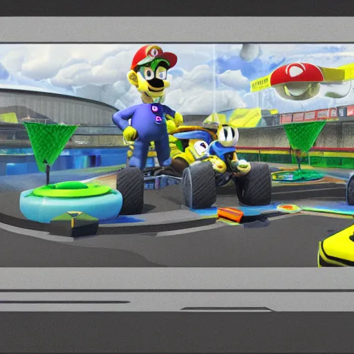 Prompt: breaking bad Mario kart, 3d render, concept design