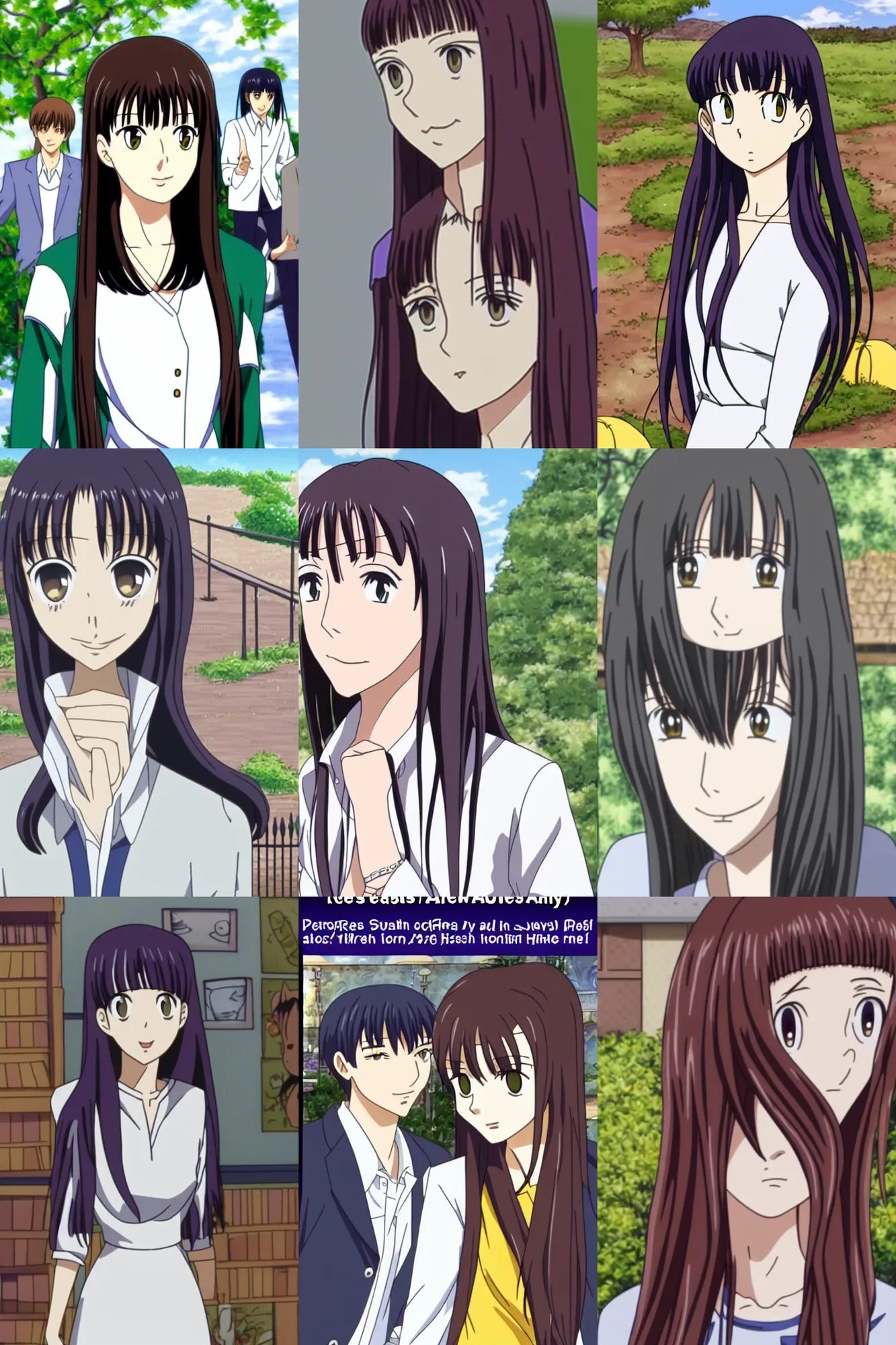 Prompt: screenshot of anne hathaway in fruits basket anime, tms entertainment