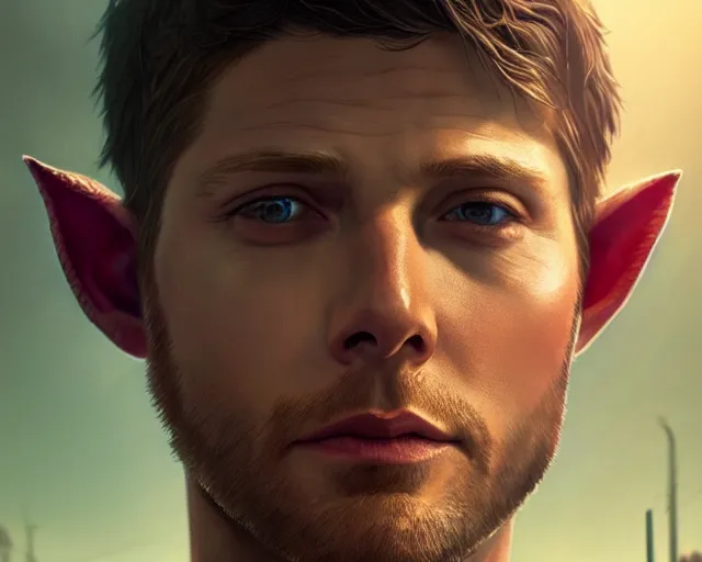 Prompt: highly detailed portrait of jensen ackles as an elf, in gta v, stephen bliss, unreal engine, fantasy art by greg rutkowski, loish, rhads, ferdinand knab, makoto shinkai and lois van baarle, ilya kuvshinov, rossdraws, tom bagshaw, global illumination, radiant light, detailed and intricate environment