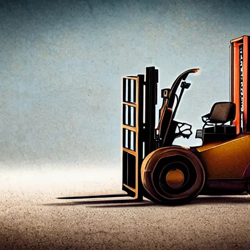 Prompt: Forklift in a steampunk setting