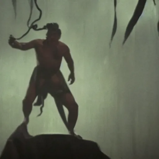 Prompt: movie still of dragon man, cinematic composition, cinematic light, criterion collection, by david lynch