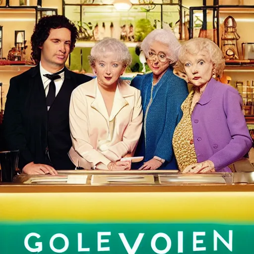 Image similar to golden girls VICE TV CBD dispensary reboot television SD directed by Wes Anderson