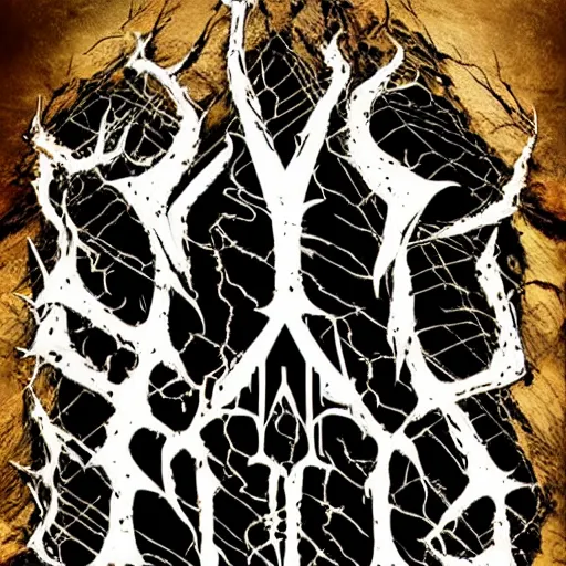 Image similar to black metal band font, unreadable, looks like varicose veins, symmetrical