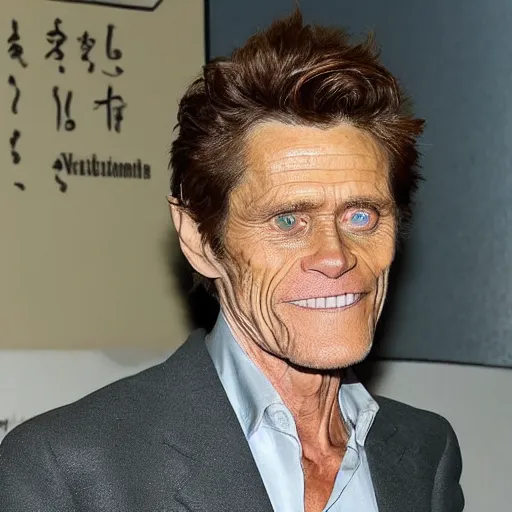 Image similar to willem dafoe with a fowl body : intricate, elegant, highly detailed, centered, smooth, sharp focus,