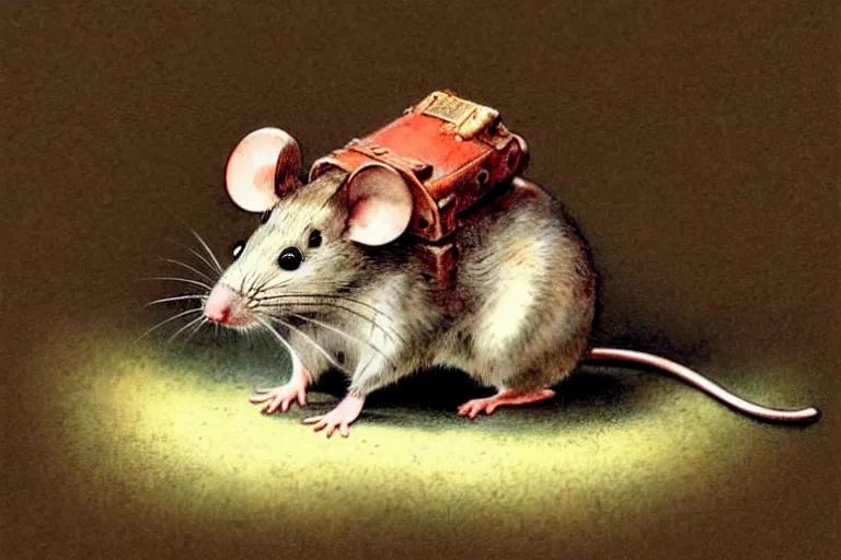 Prompt: adventurer ( ( ( ( ( 1 9 5 0 s retro future redwall book mouse. muted colors. ) ) ) ) ) by jean baptiste monge!!!!!!!!!!!!!!!!!!!!!!!!! chrome red