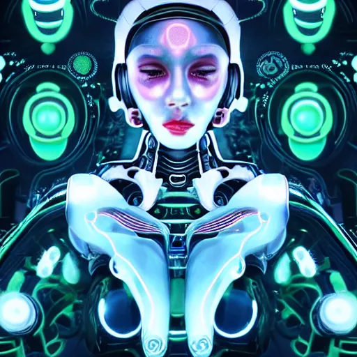 Image similar to an extremely beautiful biomechanical female looking robot with large emoji tattoos, neon jacuzzi, extremely beautiful oppai cyberpunk, chimeric organism, holodeck, pale skin, organic polycarbon, full frontal portrait, highly detailed, transhumanist hydration, symmetrical, mechanical, mendelbrot fractal, ray tracing, hyperdetailed, hyperrealistic, zdislaw beksinski, trending on artstation, octane render, hdr, uhd 4k