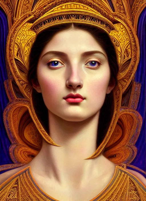 Prompt: portrait of a beautiful young goddess' face merging with a cathedral building, unusual beauty, etheric, outworldly colours, emotionally evoking symbolic metaphors, head in focus, fantasy, ornamental, intricate, elegant, highly detailed digital painting, artstation, concept art, painterly, golden ratio, sharp focus, illustration, art by John William Godward and Raphael and Alphonse Mucha and Zdzisław Beksiński,