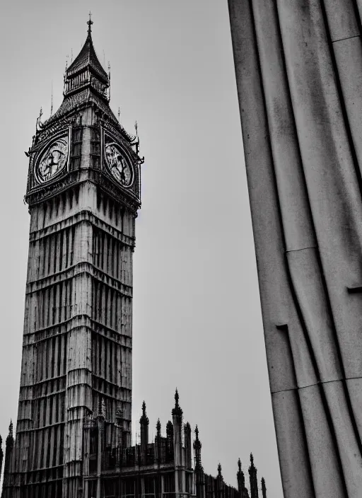 Prompt: big ben in brutalist architecture