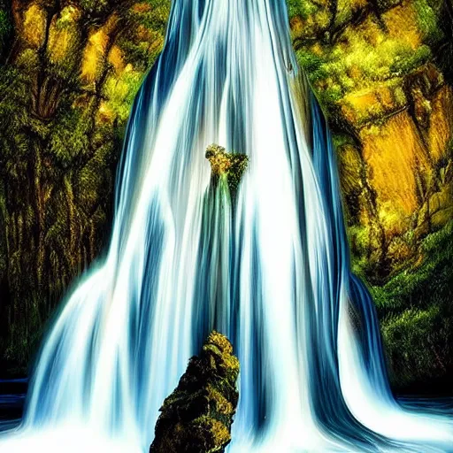 Prompt: a beautiful waterfall, elegant, soulful, liquid, masterpiece, Cinematic, fantasy, digital art,