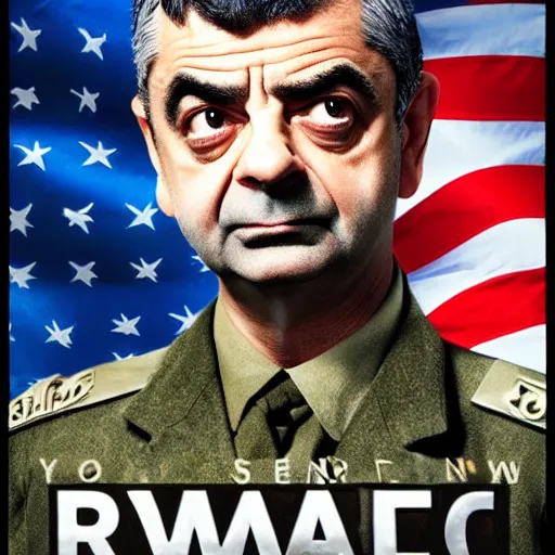 Prompt: rowan atkinson as epic war hero, movie poster, 8 k hd,