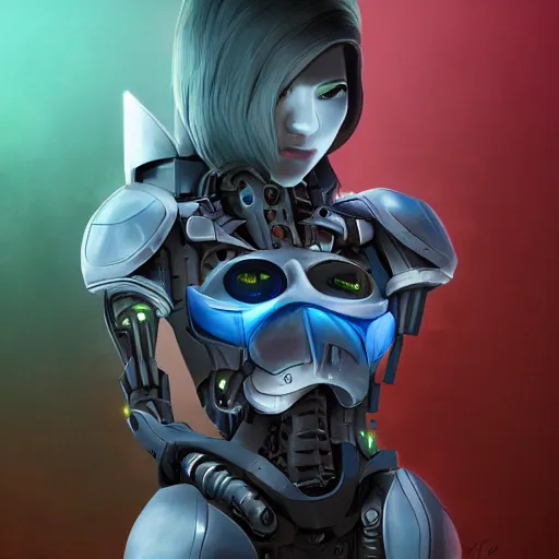 Prompt: A melancholic cyborg, top image of all time on /r/ImaginaryCharacters subreddit