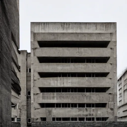 Image similar to a brutalist building made of fabric