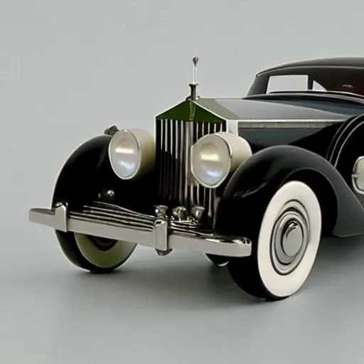 Prompt: an art deco rolls royce made of mother - of - pearl nautilus shell, style of matte painting
