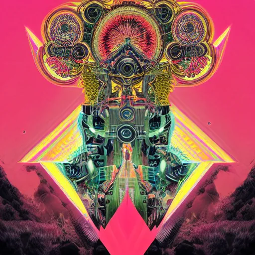 Image similar to album cover design design depicting the alter to the ai machine gods, by jonathan zawada, pi - slices, and tristan eaton, digital art