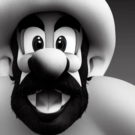 Prompt: gritty realistic mario big nose angry award winning photograph