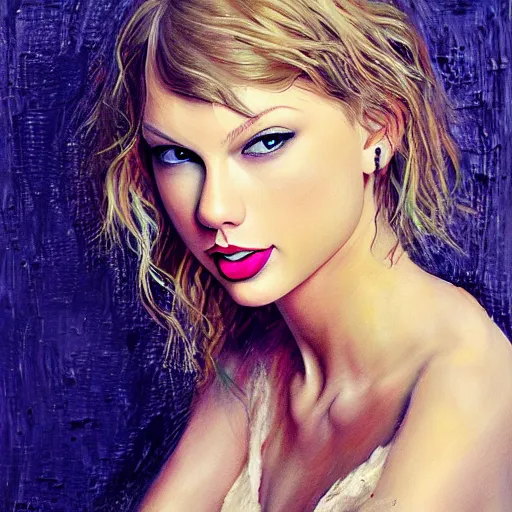 Image similar to by lya repin by simon stalenberg, photorealistic, expressionism, taylor swift