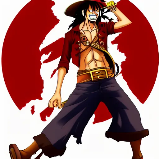 Image similar to Captain Jack Sparrow as Monkey D Luffy