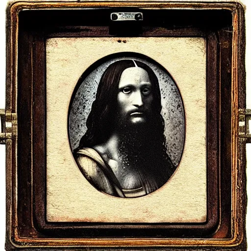 Prompt: “ portrait of leonardo da vinci photo realistic daguerreotype ”