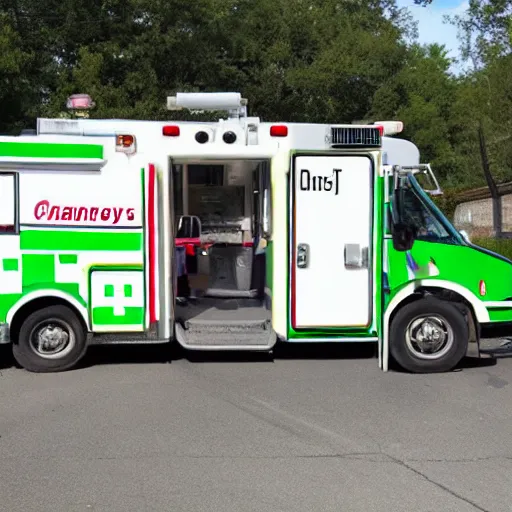 Image similar to big chungus meme, anthropomorphic ambulance shaped like big chungus, humanized ambulance, high resolution photo