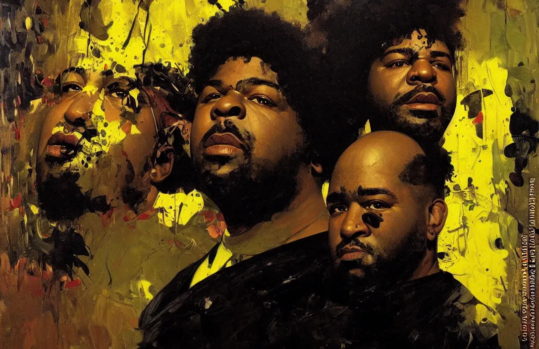 Image similar to portrait of de la soul!!!!!!!!!!!!!!!!!!!!!!!!!!!, detailed face, detailed painting, epic lighting, by ilya repin, phil hale and kent williams