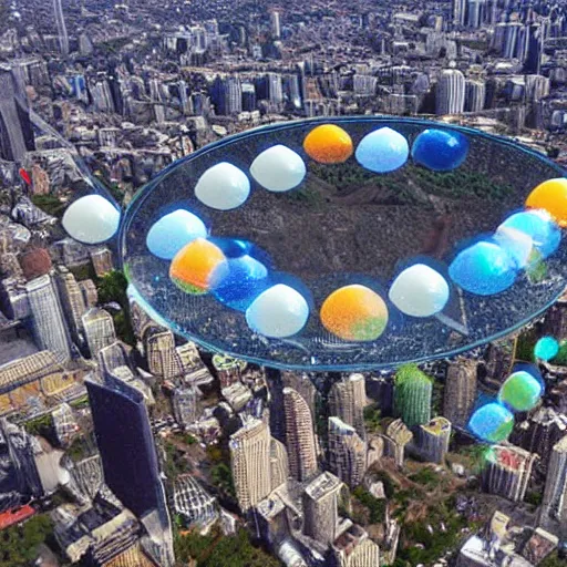 Image similar to bubble-formed city