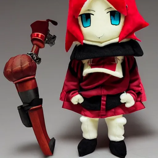 Prompt: cute fumo plush of the tyrant king who none dare oppose, anime character