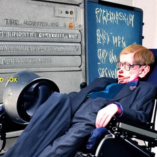 Image similar to stephen hawking in vault 7 6