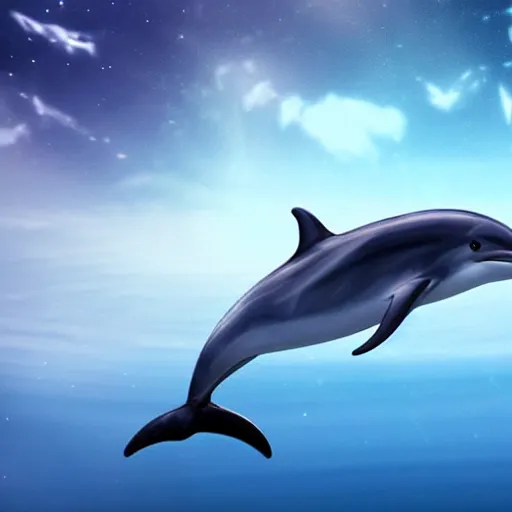 Prompt: A dolphin swimming in space 4k photorealistic