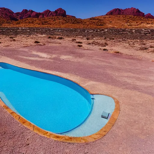 Image similar to purple pool in the middle of a desert