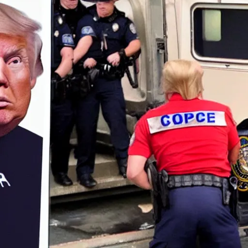 Image similar to donald trump getting arrested on the tv show cops