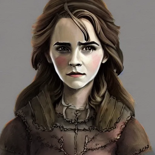 Prompt: a fantasy dwarf that looks like emma watson, fan art