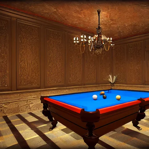 Prompt: backrooms pool rooms, cg art, good lighting, super detailed