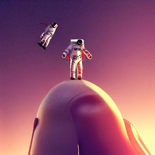 Prompt: photography of anthropomorphic horse men riding on top of an astronaut horse back. from western by hiroyuki okiura and katsuhiro otomo and alejandro hodorovski style with many details by mike winkelmann and vincent di fate in sci - fi style. volumetric natural light photo on dsmc 3 system,