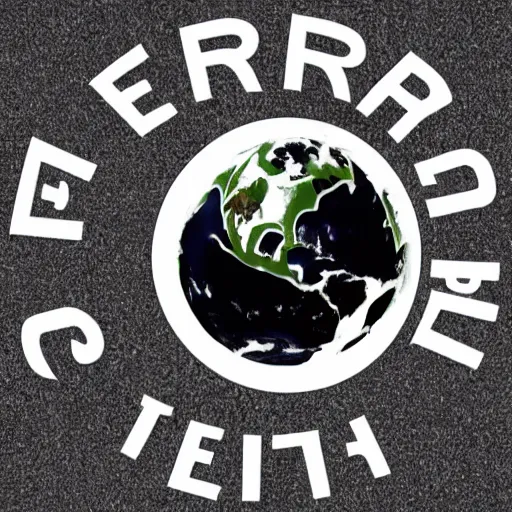 Prompt: the earth logo, black and white color