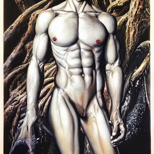 Image similar to beautiful lifelike painting of a centaur centaur centaur chimera tom cruise torso, majestic cinematic, hyperreal detailed facial features and uv lighting, art by ed roth and basil wolverton