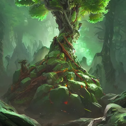 Prompt: arcane style forest tree root trap, root trap, bright art masterpiece artstation. 8k, sharp high quality artwork in style of Jose Daniel Cabrera Pena and Greg Rutkowski, concept art by Tooth Wu, blizzard warcraft artwork, hearthstone card game artwork, green nature, green tree, roots