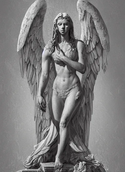 Image similar to digital _ painting _ of _ weeping angel statue _ by _ filipe _ pagliuso _ and _ justin _ gerard _ symmetric _ fantasy _ highly _ detailed _ realistic _ intricate _ port