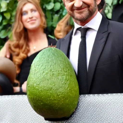 Prompt: gerard butler as an avocado chair