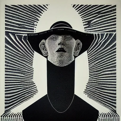 Image similar to lithography and etching polish poster conceptual figurative post - morden monumental portrait, illusion surreal art, highly conceptual figurative art, intricate detailed illustration, controversial poster art, polish poster art, geometrical drawings, no blur