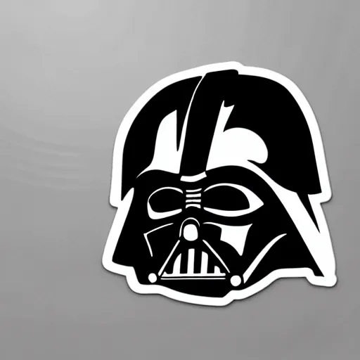 Image similar to svg sticker, centered, round-cropped, white-space-surrounding, Darth-Vader listening to headphones, flat colors, vector art