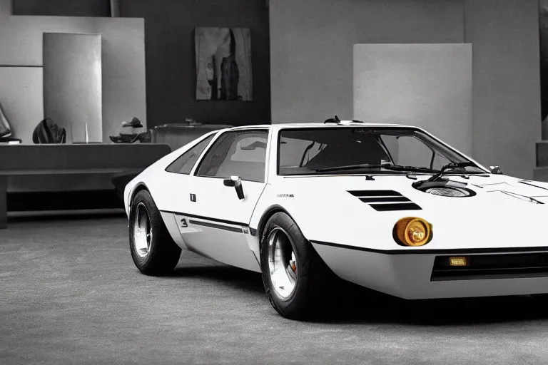 Prompt: designed by Giorgetto Giugiaro stylized poser of a single 1972 Citroen AMC AMX/3 BMW M1, cinematic Eastman 5384 film