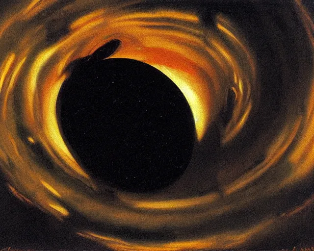 Prompt: painting of a black hole by John Singer Sargent