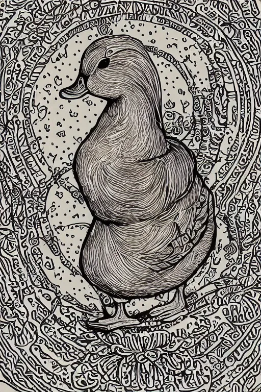 Prompt: a sticker illustration of a duck goddess, highly detailed, elegant, intricate