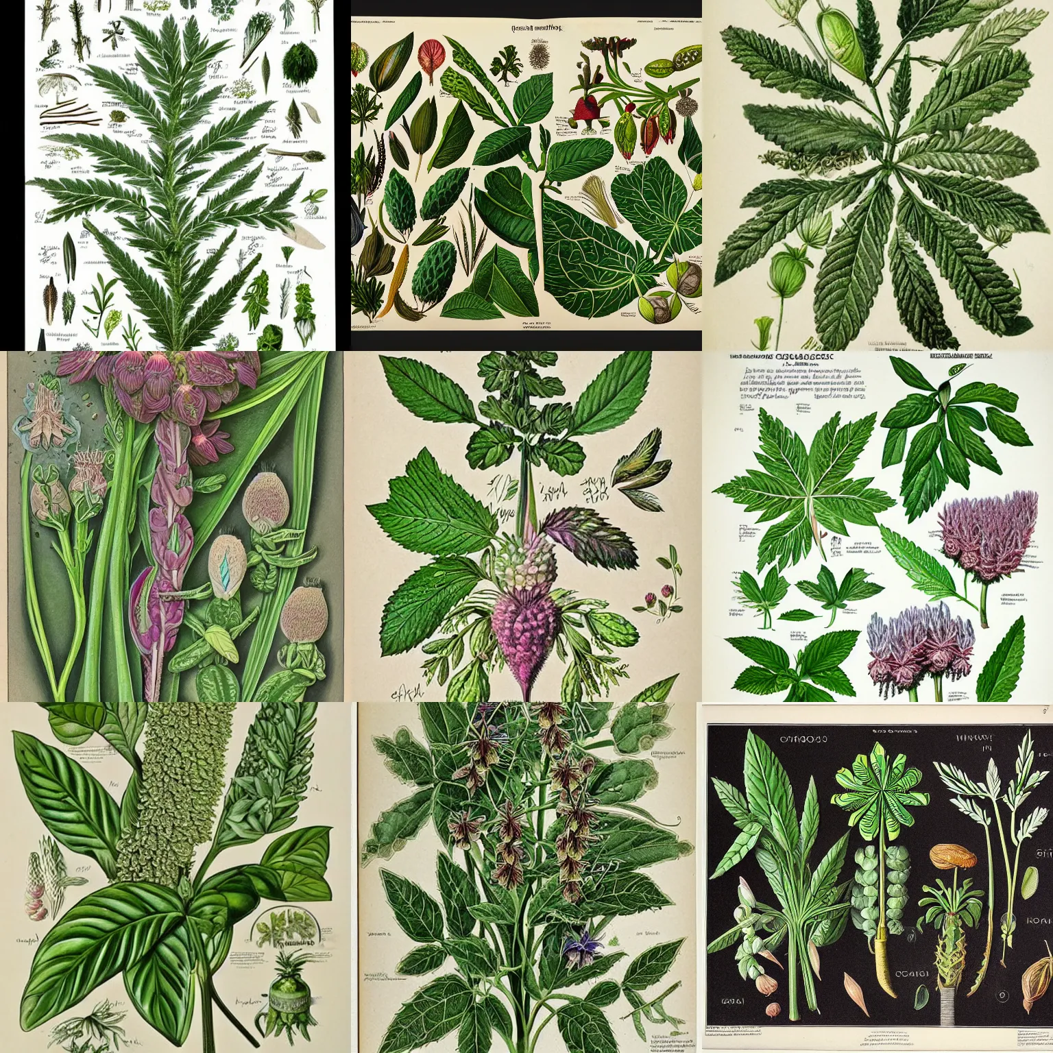Prompt: magical and medicinal plants, illustrated from nature. highly detailed botanical illustration